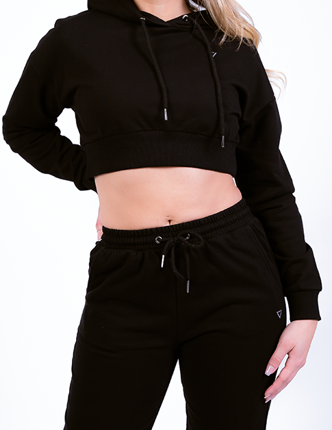 VICKY - Hoody Crop Top Noir