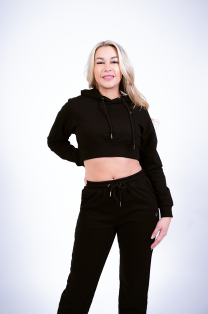 VICKY - Hoody Crop Top Noir